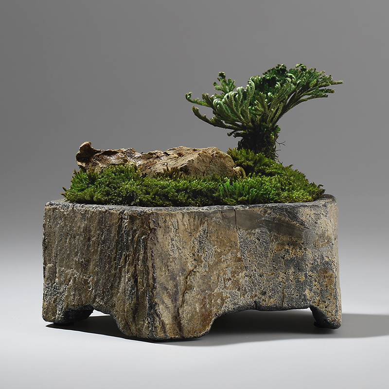 Bonsai Garden Chinese Garden - Pot de fleurs en pierre naturelle
