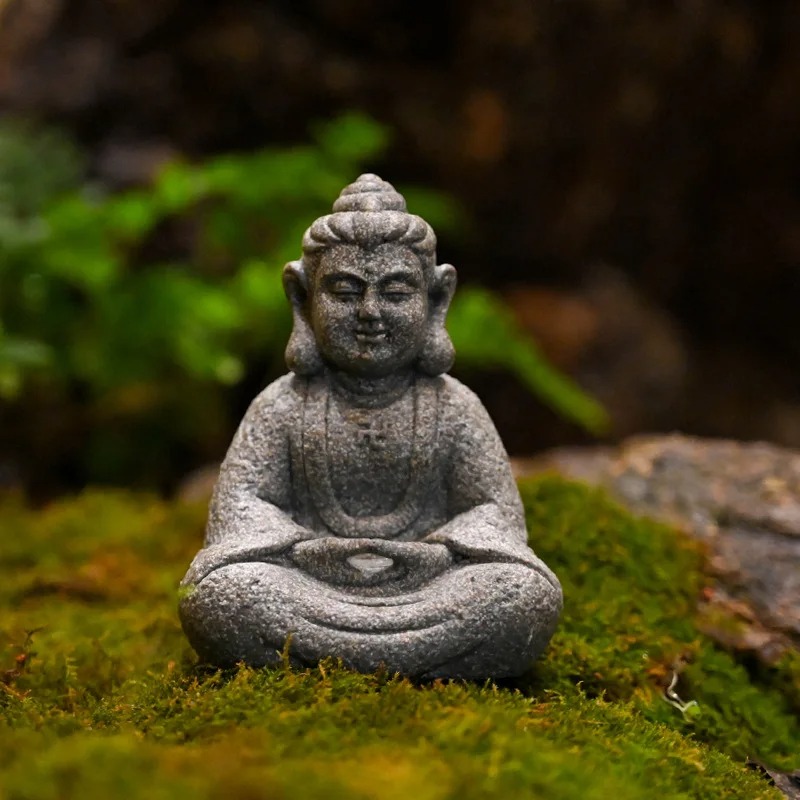 Statue de Bouddha en pierre bl - Bonsai Garden Chinese Garden avis et prix