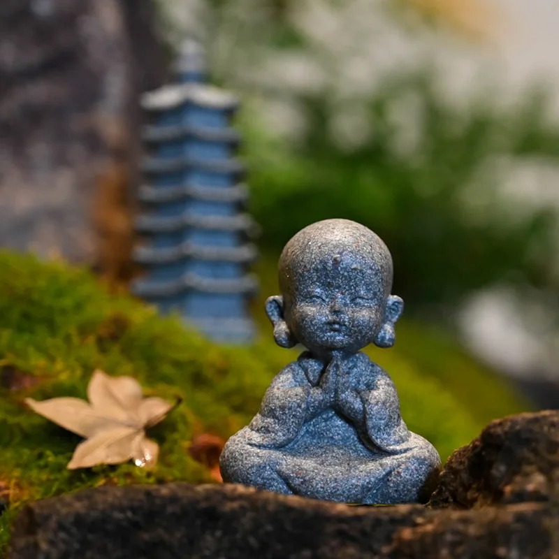 Statue de Bouddha en pierre bl - Bonsai Garden Chinese Garden avis et prix